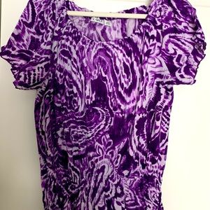 Cato Purple Tye Dye Top short Sleeve
